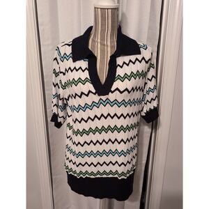 Talbots Johnny‎ Collar V-Neck Short Sleeve Pullover Knit Size XL